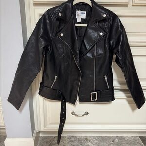 Old Navy Women's Black Leather Jacket